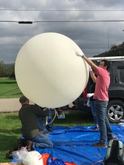 Researchers blow up a weather balloon