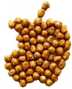 Snack foods shaped like an apple