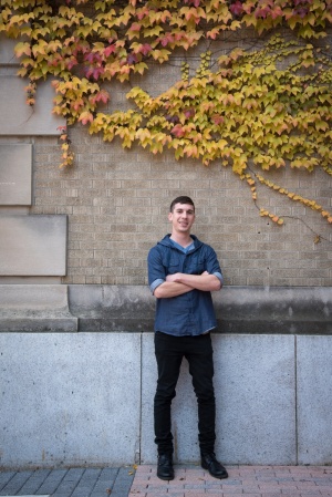 David Cox poses on Cornell's Campus