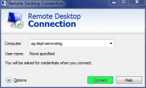 Remote desktop connection.