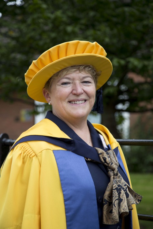 A woman at a graduation ceremony