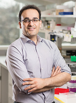 A man stands in a laboratory