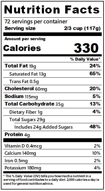 Slope Day Spice Nutrition Facts
