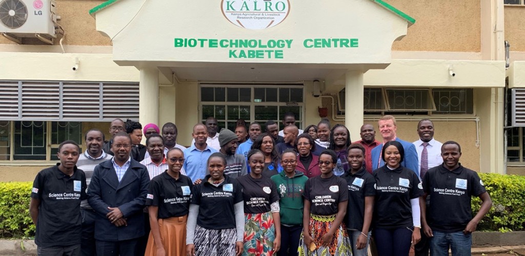 staff at the Kenya Children’s Science Center gather after workshop