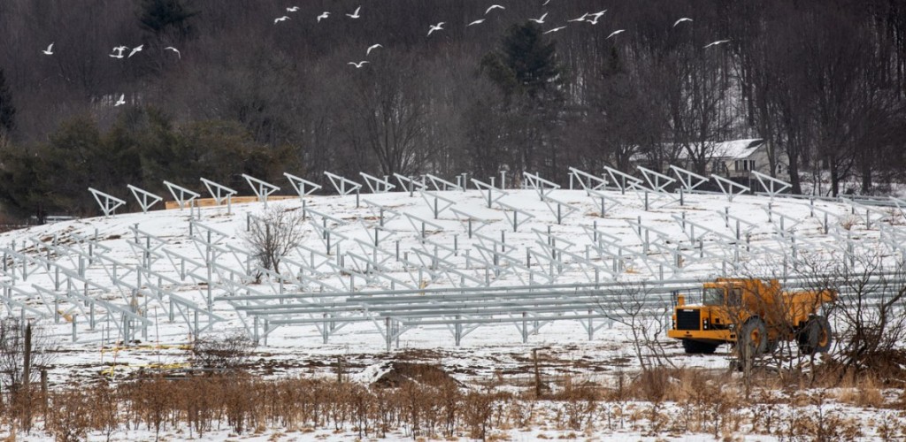 Construction underway at the Cascadilla Community Solar Farm at Cornell