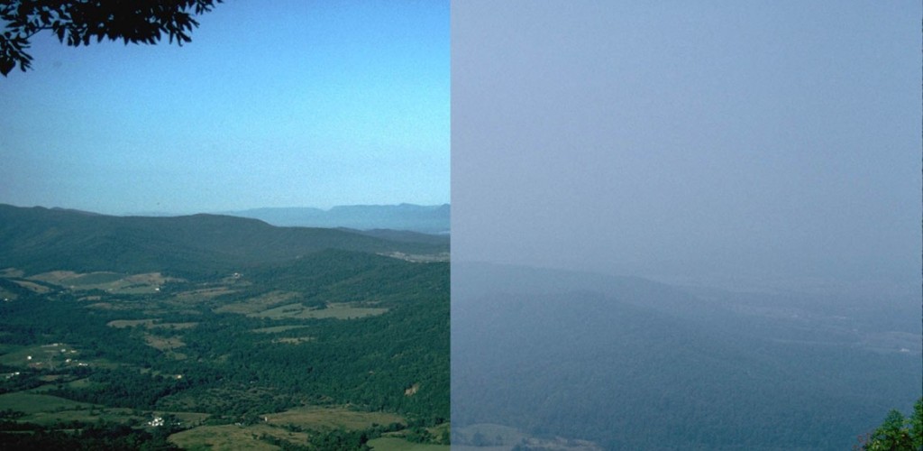 side-by-side images of Shenandoah National Park