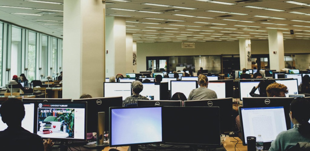 Students at computers