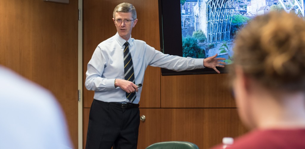 Man gives presentation