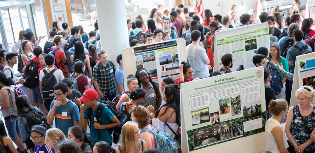 Students gather for poster presentations