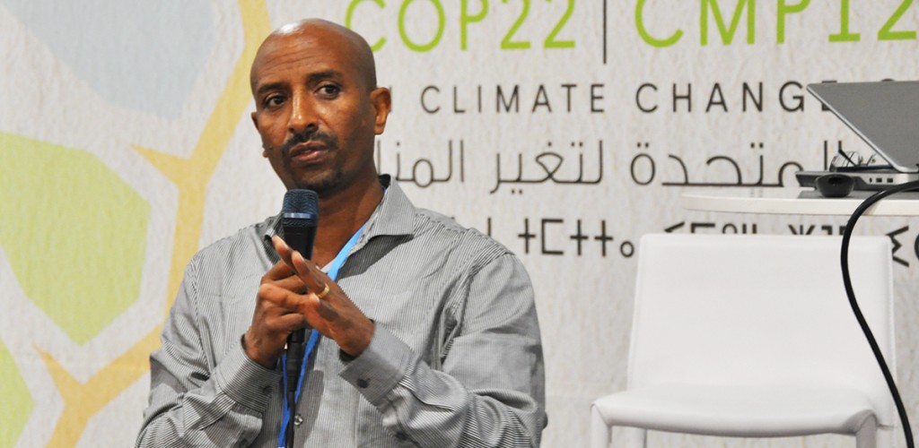 Dawit Solomon gives a presentation