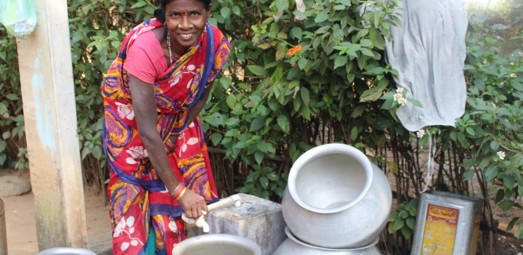 woman with pots in India