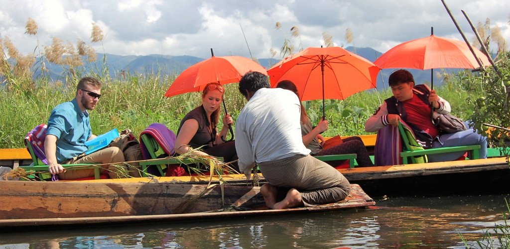 Students in a boat