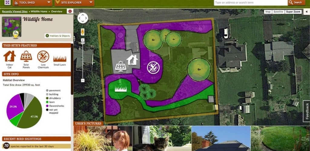 Screenshot showing a map of a neighborhood 