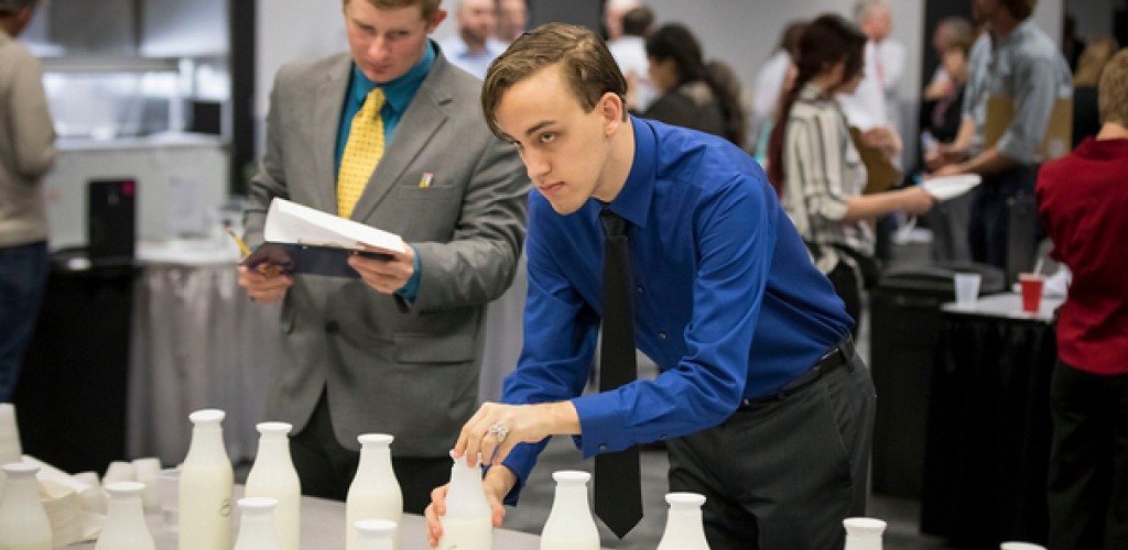 Tom Reis at the Collegiate Dairy Products Evaluation Contest