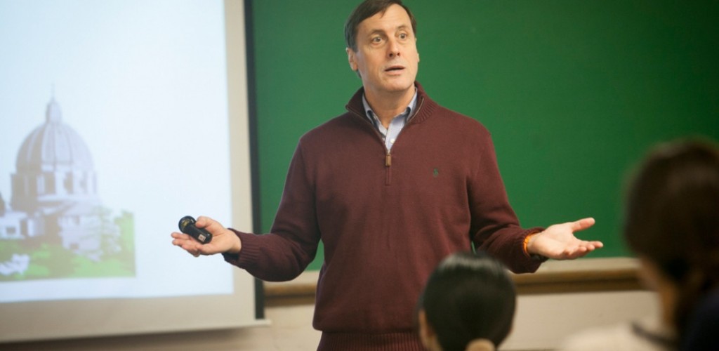Harry Kaiser speaking to class