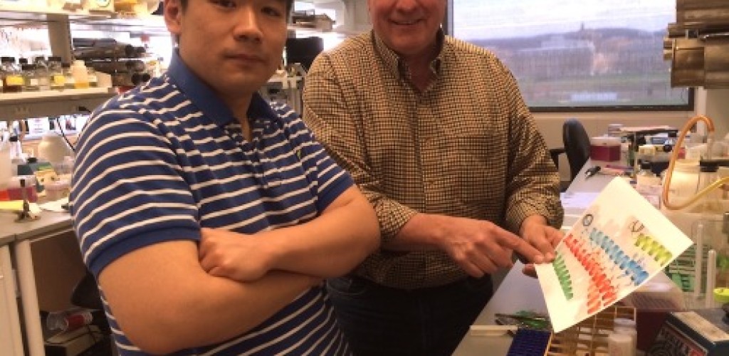 Two men standing in a laboratory