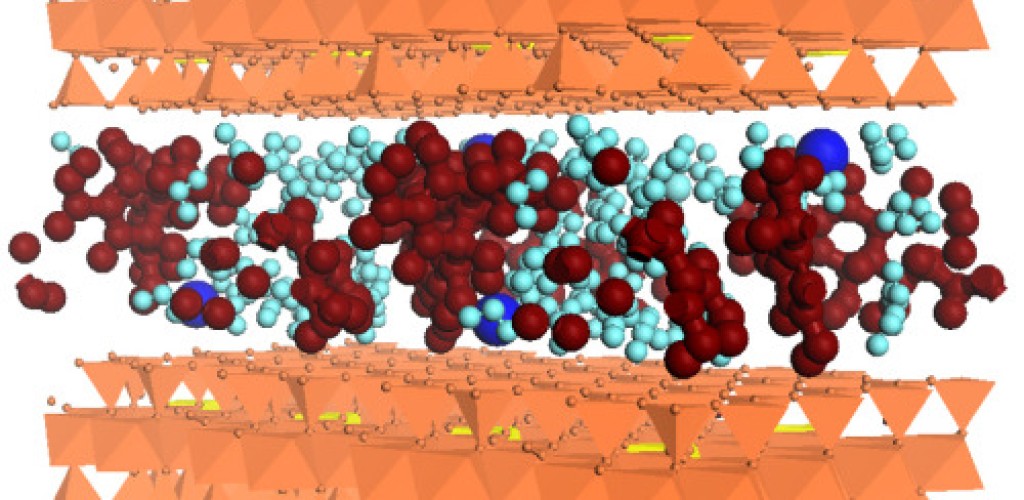 A graphic depicting how antibiotics can hide within soil mineral layers