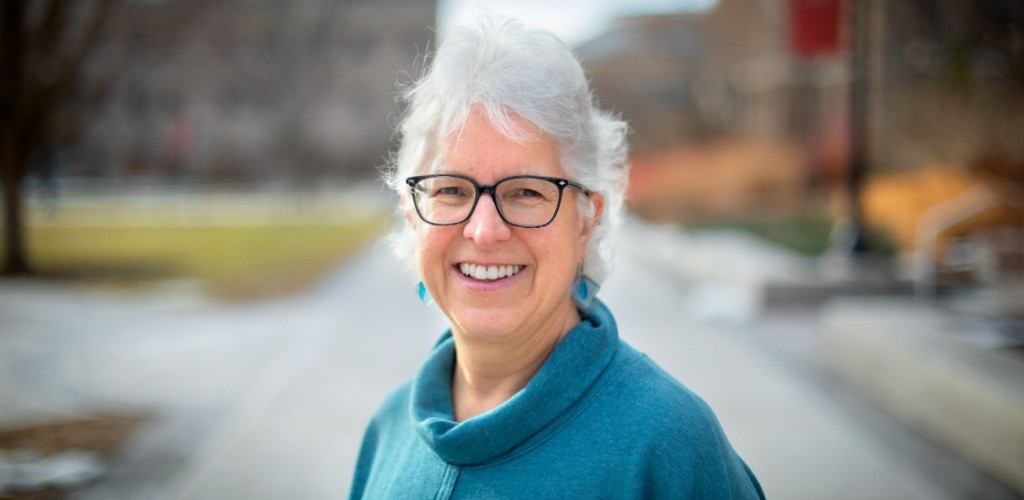 A woman smiles on Tower Road