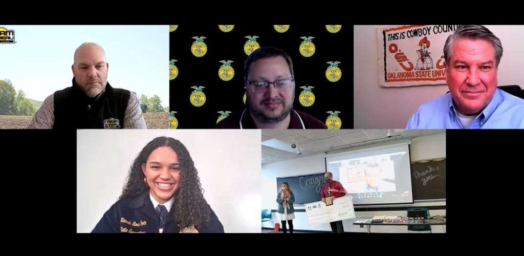 Virtual ceremony with five video feeds of award presentation