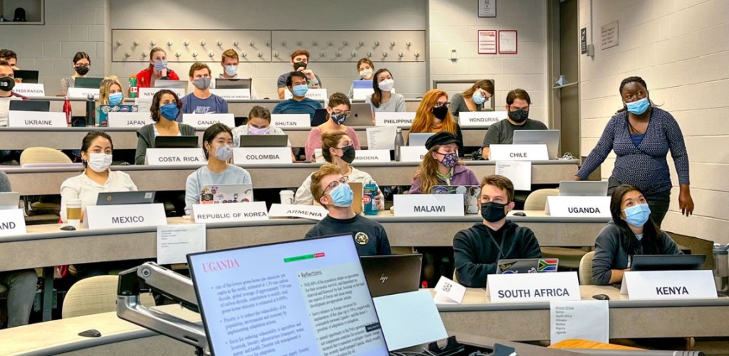 Students in a classroom.