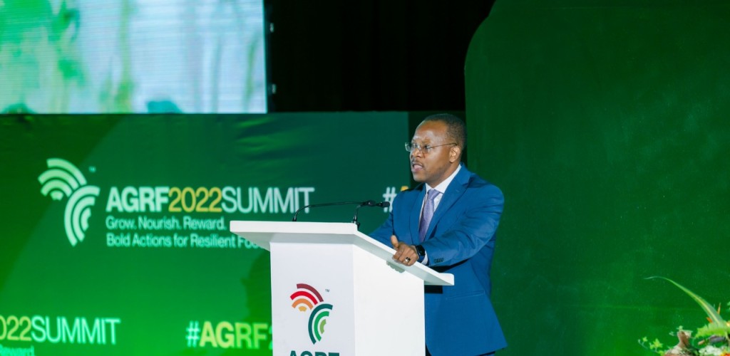 Ed Mabaya speaks from a podium