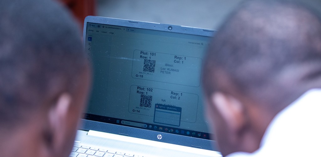 Researchers at a computer