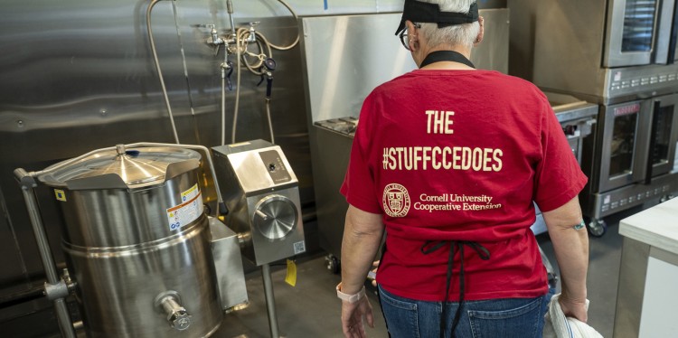 CCE Broome's Nutrition Educator Ann Supa in the Commercial Kitchen.