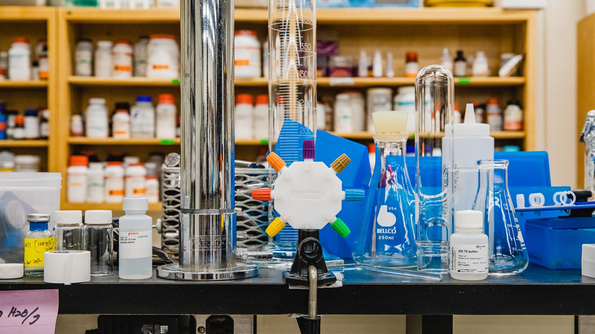 lab equipment on a lab bench