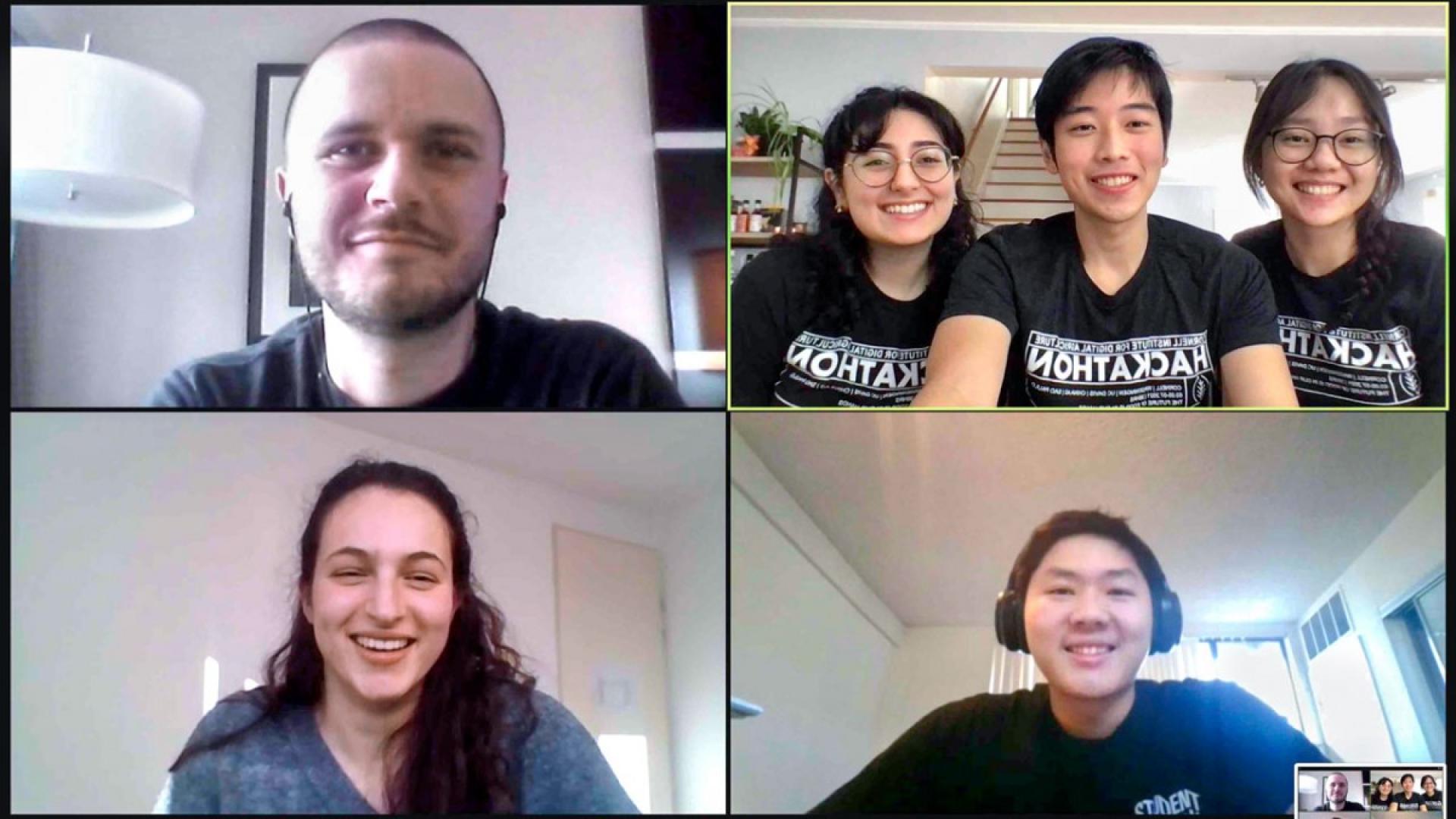 Zoom screen shot of the winners