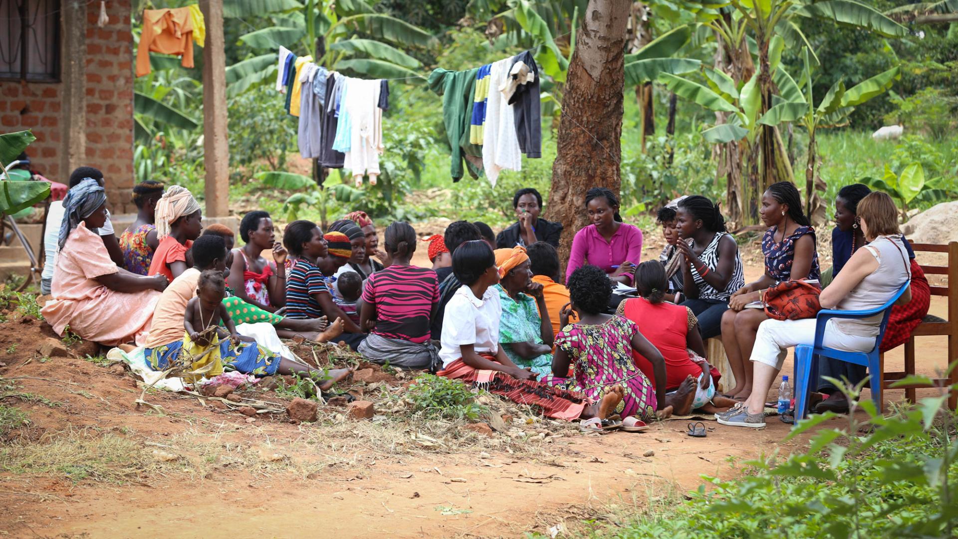 A group meeting outside
