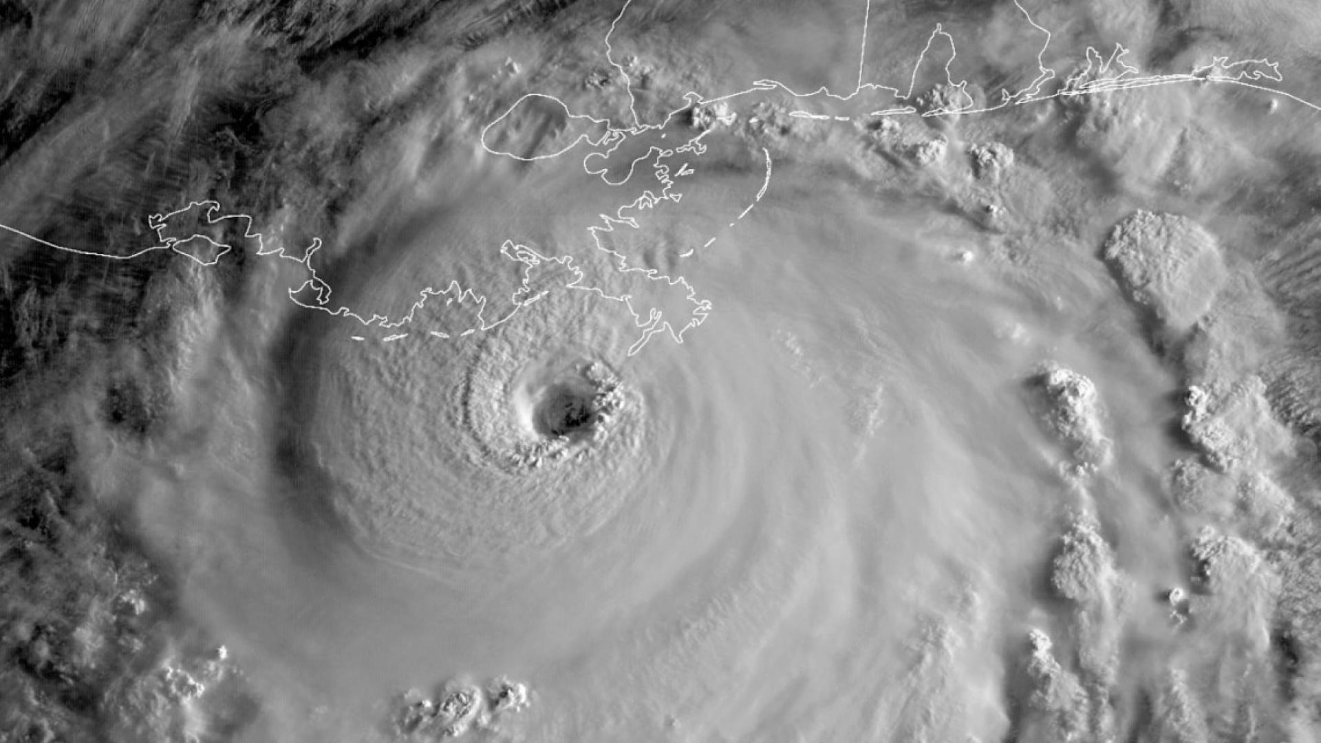 An aerial view of a hurricane 