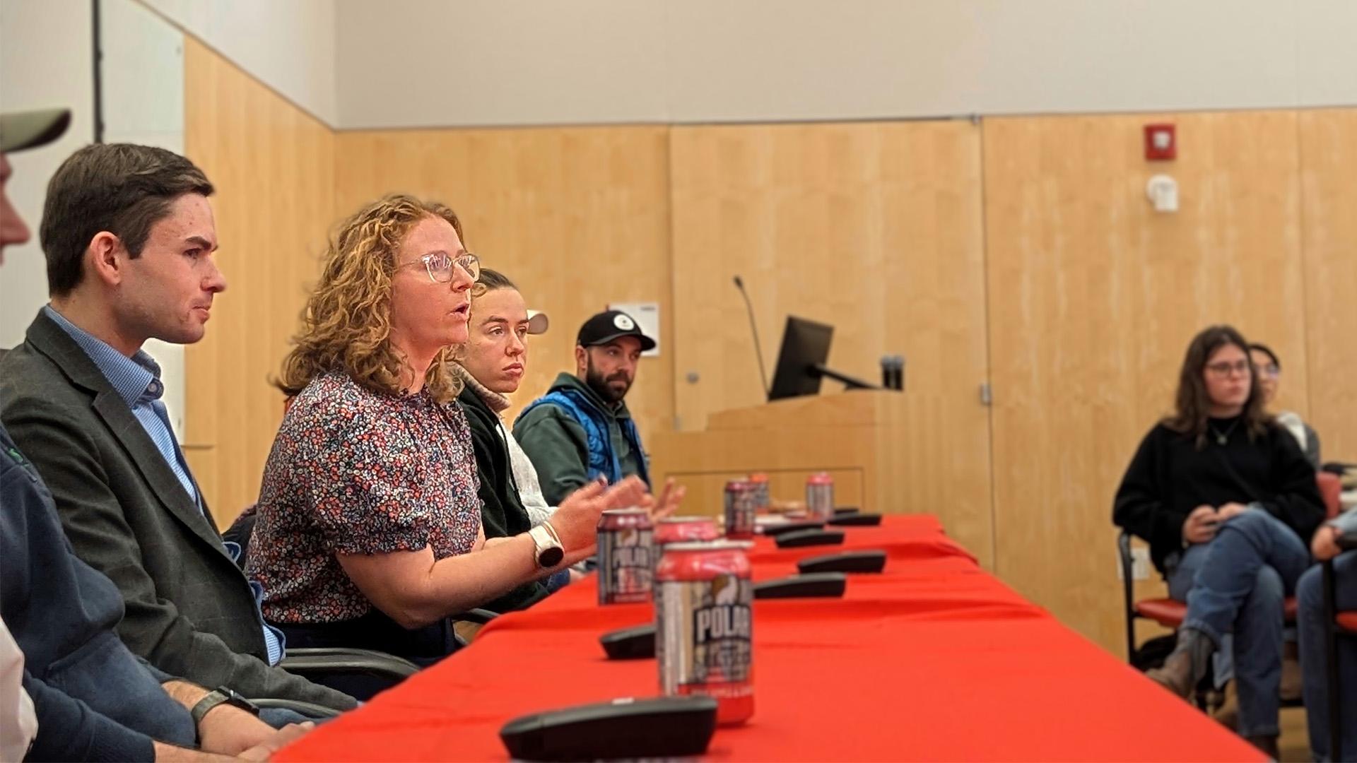 alumni panel at table