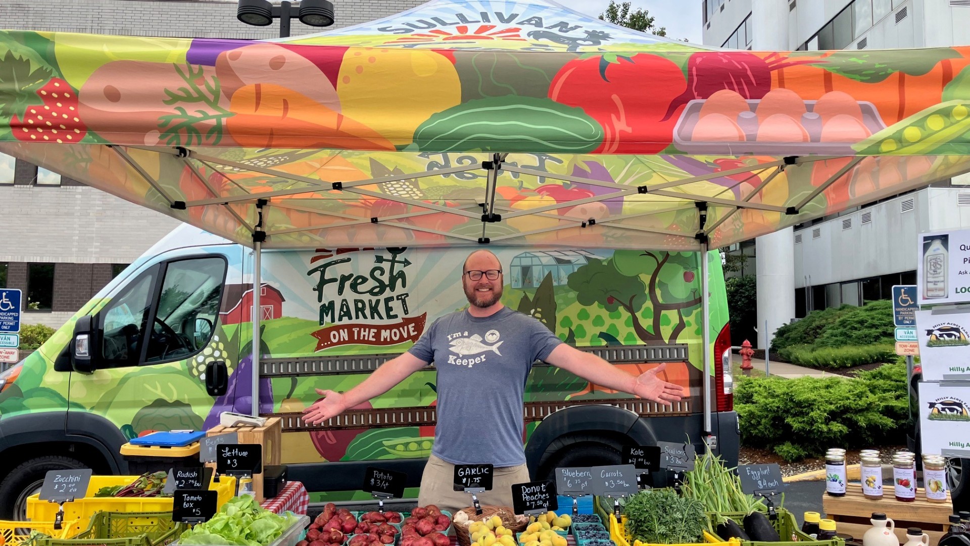 Alan Carroll at a Sullivan Fresh mobile market stop