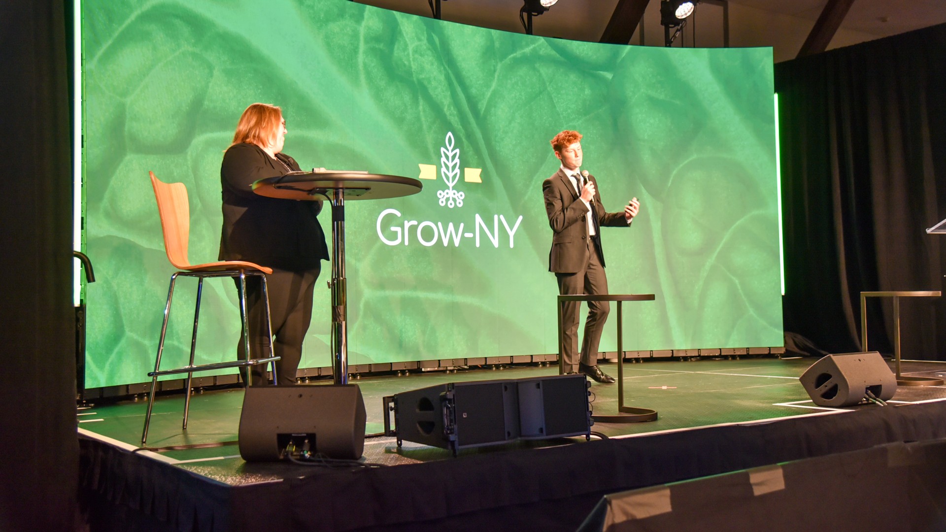 4-H member Nate de Jong on stage at Grow NY