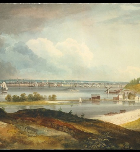 Hudson River school painting of Brooklyn and NYC in the 19th century