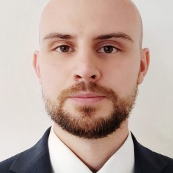 man with dark jacket