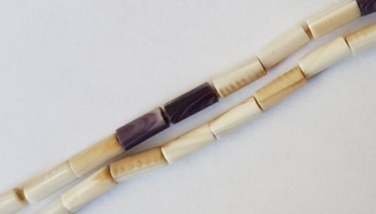 Two strands of wampum.