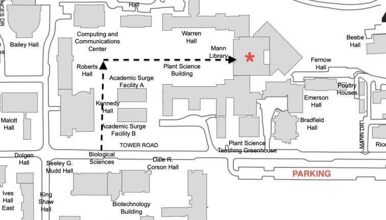 cornell campus map with herbarium