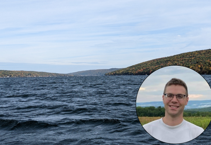 Lake with insert of person