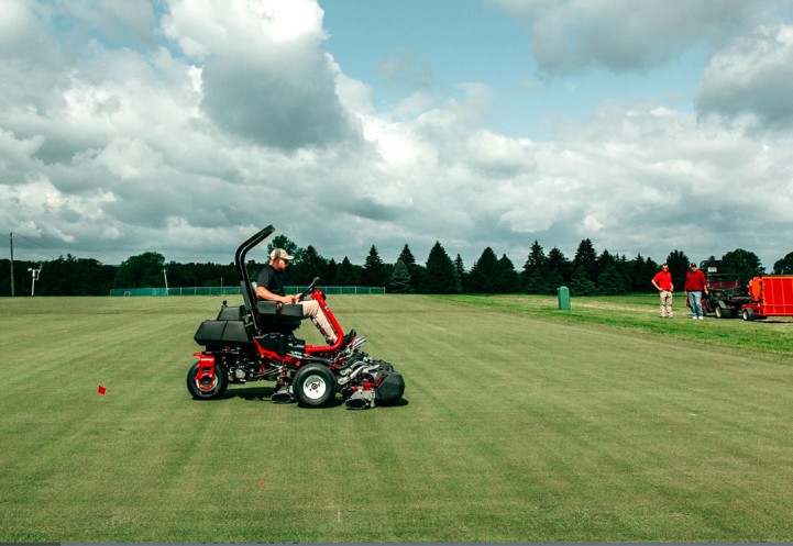 mowing green test plots