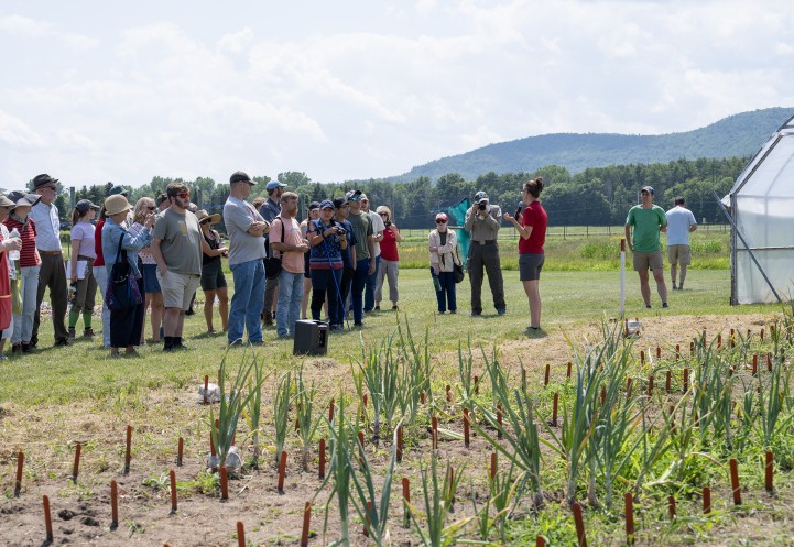 A large group of people at the farm