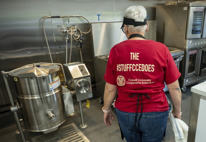 CCE Broome's Nutrition Educator Ann Supa in the Commercial Kitchen.