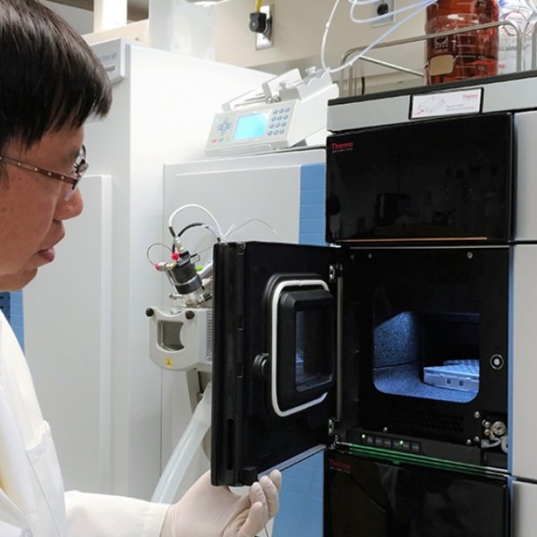 Researcher working in a lab