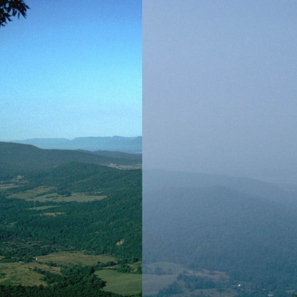 side-by-side images of Shenandoah National Park