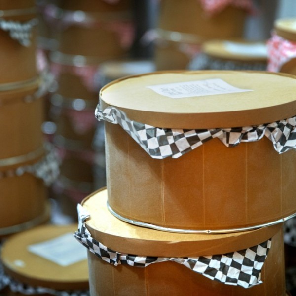 Stacked tubs of ice cream