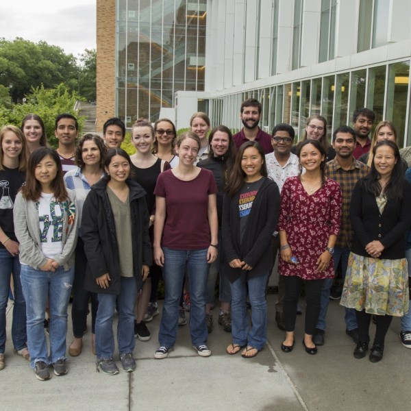 early-career plant scientists stand in a group