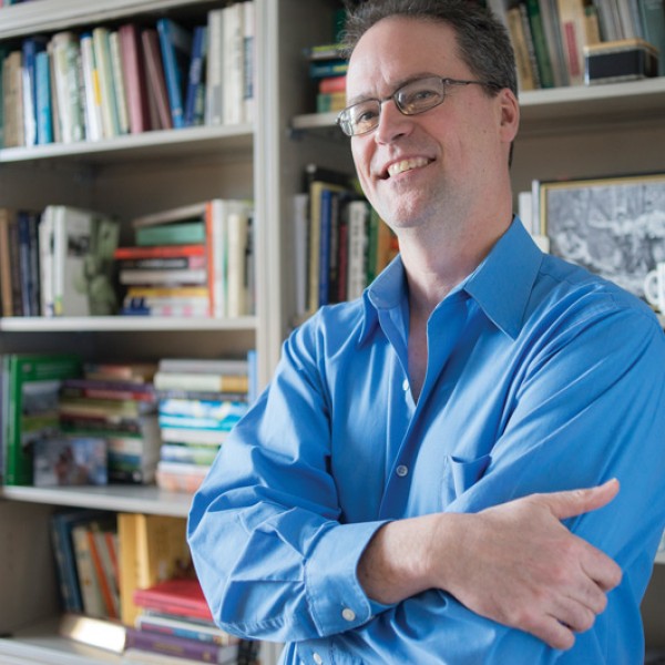 Rich Stedman poses in classroom