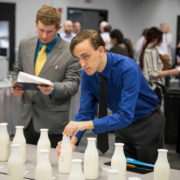 Tom Reis at the Collegiate Dairy Products Evaluation Contest