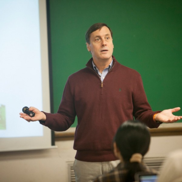 Harry Kaiser speaking to class