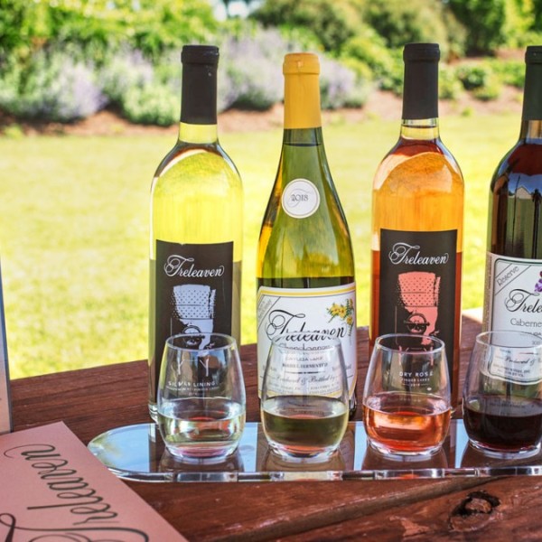 Wine bottles on a table